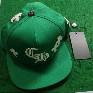 Green Chrome Hearts Cross Baseball Cap